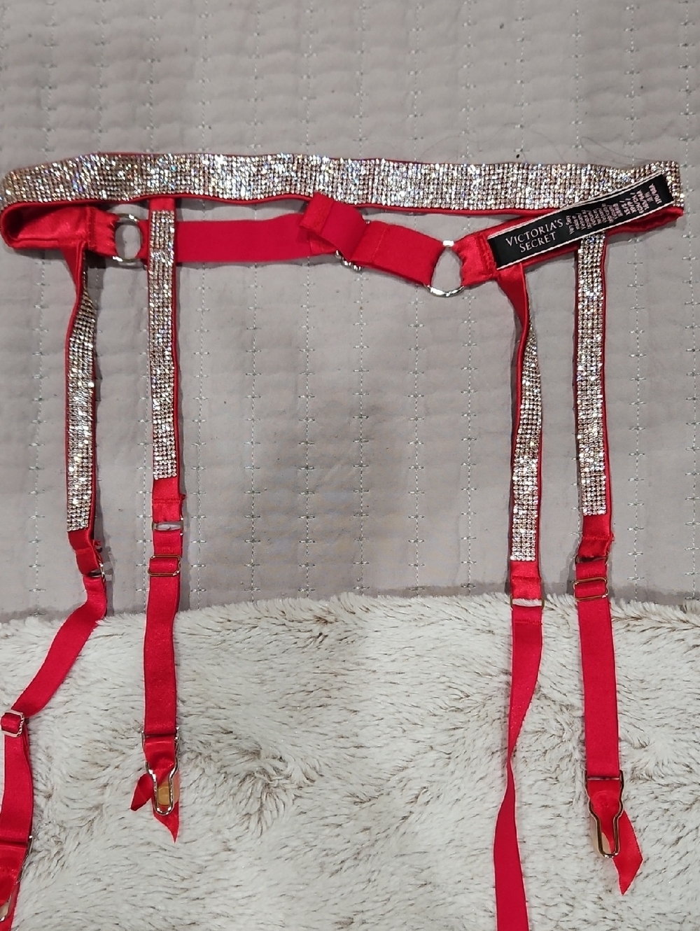 Victoria's Secret Red Crystal Trim Garter